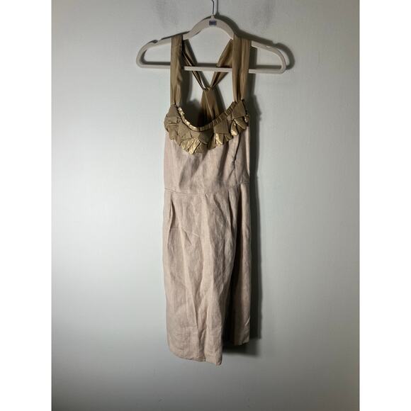 J. Crew Beige Sleeveless Cotton Knee Length Dress Sz 6 - Picture 1 of 3